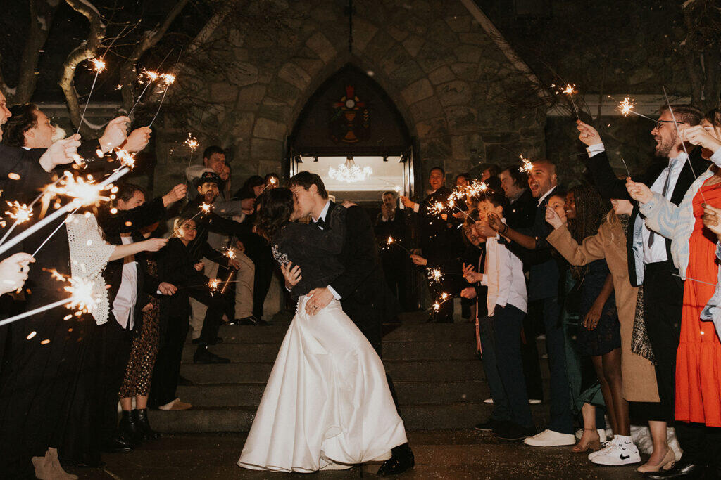 Night wedding setup at The Arches600 in Coatesville Pennsylvania